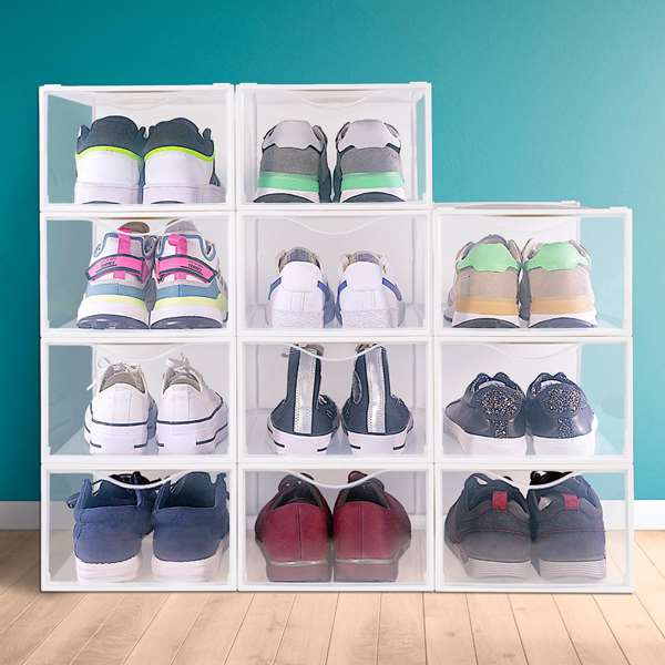 Color Baby Pack 12 Cajas de Zapatos con Apertura Frontal 23x33,5x14,5 cm