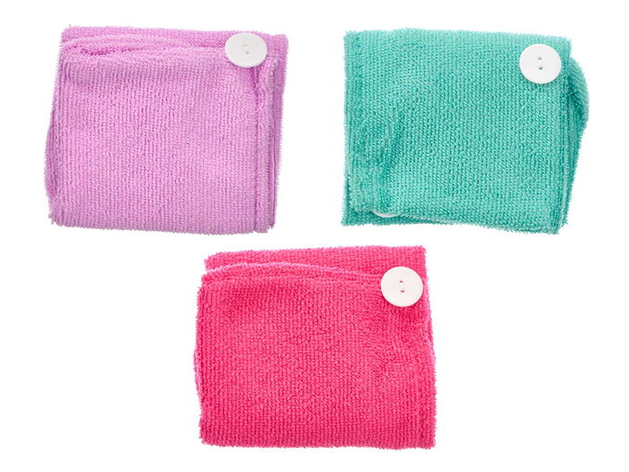 BERILO Toalla Turbante Microfibra Surtido de 3 Colores