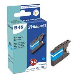 Pelikan B46 Cian Cartucho de Tinta de Alto Rendimiento (XL) para Brother LC1280XL C