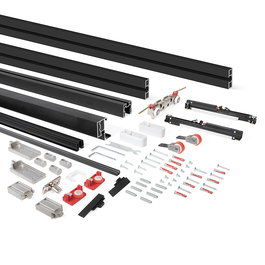TERNO Magic2 Frame Kit Para Puertas Correderas de Cristal Negro 80Kg Largo 1100 Altura 2600
