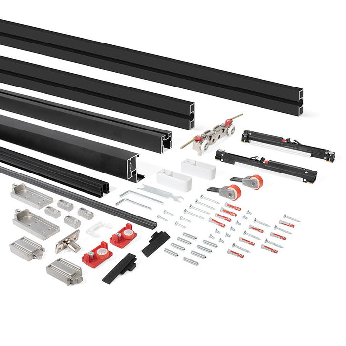 TERNO Magic2 Frame Kit Para Puertas Correderas de Cristal Negro 80Kg Largo 1100 Altura 2600 TERNO Magic2 Frame Kit Para Puertas Correderas de Cristal Negro 80Kg Largo 1100 Altura 2600