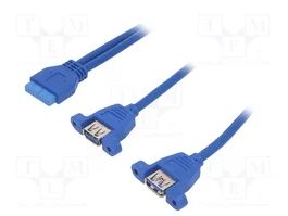 Akyga AK-CA-62 Adaptador con cable 2x USB A 3.0 a USB 19 pin 65cm