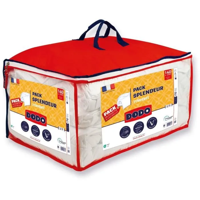 Dodo Pack Edredón Splendor 140x200 cm + Almohada 60x60 cm - Relleno Volupt'air 300G/M² Dodo Pack Edredón Splendor 140x200 cm + Almohada 60x60 cm - Relleno Volupt'air 300G/M²