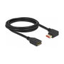 DeLOCK Cable Alargador DisplayPort 1.4 2m, Macho Angular 90 Izquierda a Hembra, 8K 60Hz 7680x4320, 32.4 Gbit/s, HDR, DSC, HDCP, Cable Redondo Negro Blindado