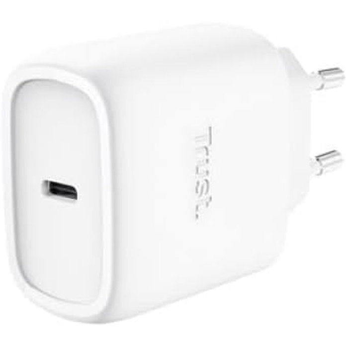 Trust Maxo Cargador GaN USB-C 45 W con Cable USB-C Blanco