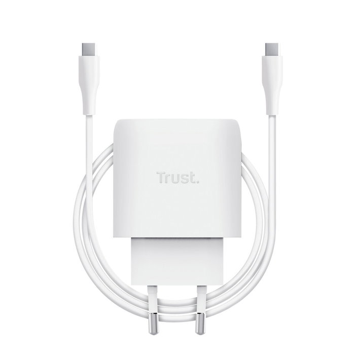 Trust Maxo Cargador GaN USB-C 45 W con Cable USB-C Blanco