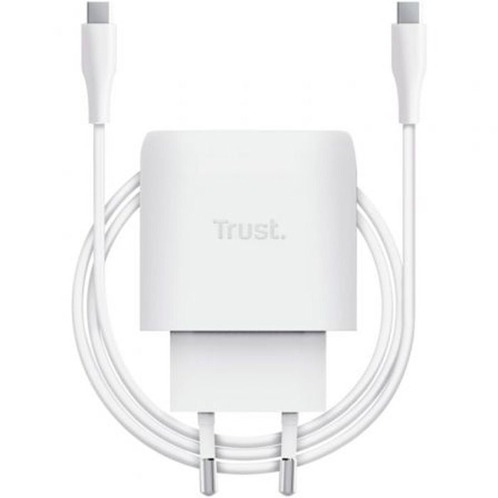 Trust Maxo Cargador GaN USB-C 45 W con Cable USB-C Blanco