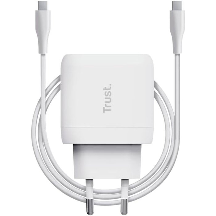 Trust Maxo Cargador GaN USB-C 45 W con Cable USB-C Blanco