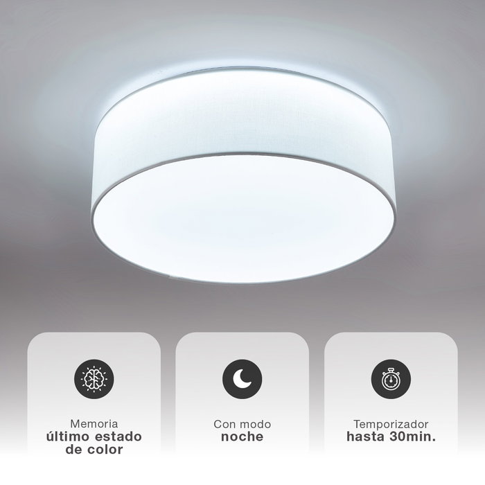 GSC Evolution Plafón de techo LED Kasker 22W 3000K a 6500K Regulable Blanco GSC Evolution Plafón de techo LED Kasker 22W 3000K a 6500K Regulable Blanco