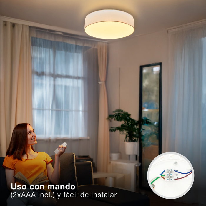 GSC Evolution Plafón de techo LED Kasker 22W 3000K a 6500K Regulable Blanco GSC Evolution Plafón de techo LED Kasker 22W 3000K a 6500K Regulable Blanco