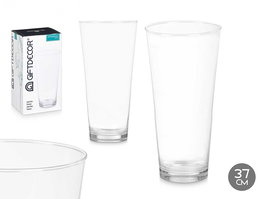 Giftdecor Jarron Cristal Cuello Conico Transparente 37 cm (Set de 4)