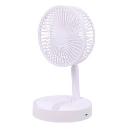 Basics Ventilador de Sobremesa Plegable y Recargable Blanco, 3 Velocidades, Altura Regulable 360 mm, USB-C, Ø165 mm