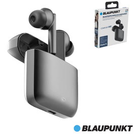 BLAUPUNKT AUDIO Auricular TWS Plata con Base de Carga, Bluetooth 5.3, Almohadillas para Oídos