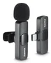 Hama Smart Wireless Micrófono de solapa inalámbrico USB-C Negro