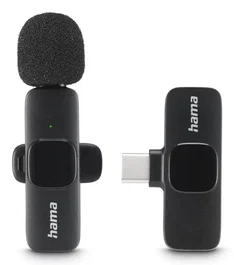 Hama Smart Wireless Micrófono de solapa inalámbrico USB-C Negro