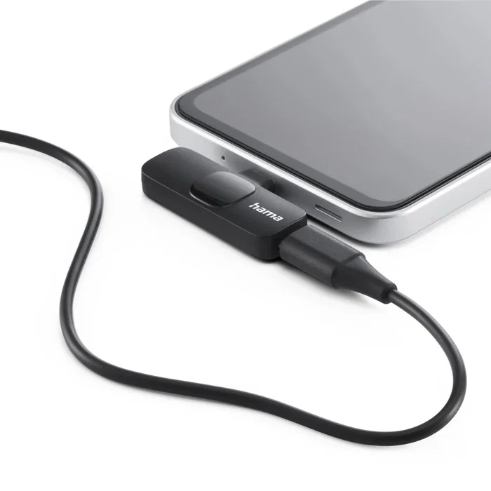 Hama Smart Wireless Micrófono de solapa inalámbrico USB-C Negro