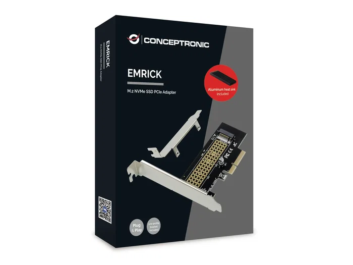 Conceptronic EMRICK05BS Tarjeta Controladora M.2 NVMe PCIe con Disipador Conceptronic EMRICK05BS Tarjeta Controladora M.2 NVMe PCIe con Disipador