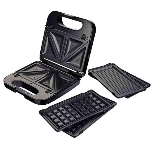 Grunkel Sandwichera C- Grill 750 W 3 Placas Desmontables Negro Grunkel Sandwichera C- Grill 750 W 3 Placas Desmontables Negro