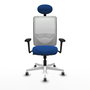 PIQUERAS Y CRESPO Silla de oficina Zulema con Mecanismo Sincro, Azul y Blanco