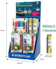 Expositor Staedtler Sobremesa Surtido 6X 326 C12P Rot. 326 Noris Club C/10 18X 185 Set9 Lap. Col. 185 Noris Colour Wopex C/12 12X 120-2 Lap. Graf. 120 Noris Nº2 Hb 1X 120-2 Lap. Graf. 120 Noris Nº2 Hb Regalo Sin Cargo