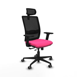 PIQUERAS Y CRESPO Silla de oficina Haches Rosa y Negro