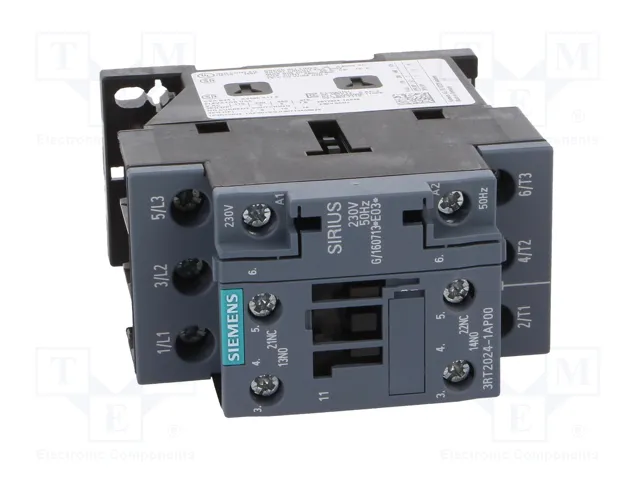 Siemens 3RT20241AP00 Schtz AC-3 5,5kW/400V 1S+1 230VAC 50Hz 3p S0