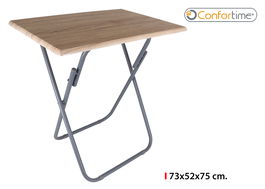 Confortime Mesa Madera Plegable Dark 73 cm x 52 cm x 75 cm (2 Unidades)