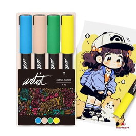 ARTIST BY ALEX BOG Estuche de 4 rotuladores acrylic markers colores pastel