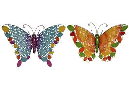 DKD Home Decor Set 4 Unidades Decoracion Pared Metal Multicolor 51 x 33 x 6.5 cm