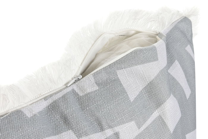 DKD Home Decor Cojín Impreso Gris y Blanco 45x8x45 cm