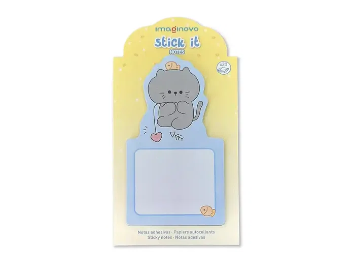 Imaginovo Bloc notas adhesivas 20 hojas gato azul 60x125 mm