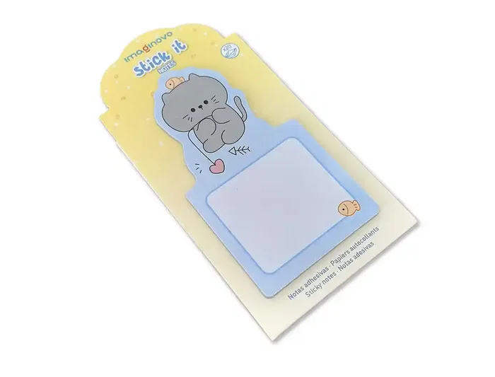 Imaginovo Bloc notas adhesivas 20 hojas gato azul 60x125 mm