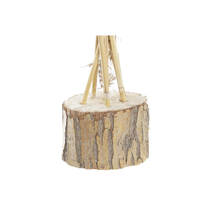 DKD Home Decor Planta Decorativa de Fibra y PVC con Plumas Naturales, Pack de 2 DKD Home Decor Planta Decorativa de Fibra y PVC con Plumas Naturales, Pack de 2