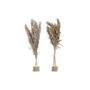 DKD Home Decor Planta Decorativa de Fibra y PVC con Plumas Naturales, Pack de 2