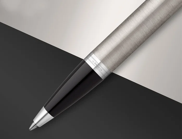 Parker IM Essential Bolígrafo de Acero Inoxidable Punta Media Azul