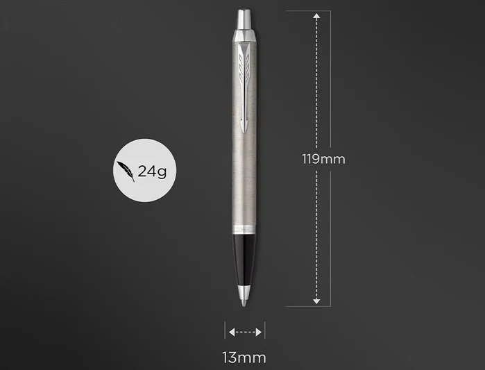 Parker IM Essential Bolígrafo de Acero Inoxidable Punta Media Azul