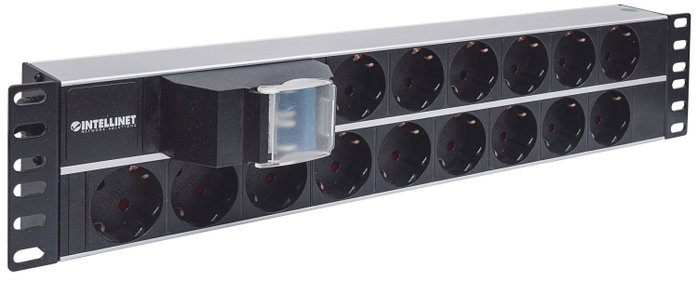 Intellinet 714051 PDU de 19 pulgadas con 15 tomas y cable de 3m