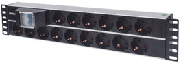 Intellinet 714051 PDU de 19 pulgadas con 15 tomas y cable de 3m
