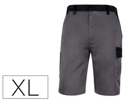 Deltaplus Pantalón de Trabajo Bermuda Gris Talla XL Cintura Ajustable 5 Bolsillos