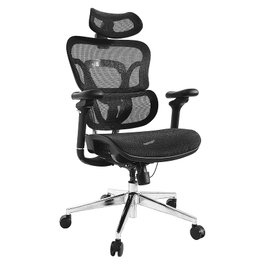 EQUIP Silla de oficina 651051 con reposacabezas y reposabrazos 3D Negro
