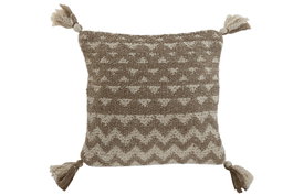 DKD Home Decor Cojín de Algodón y Yute Hecho a Mano, Pack de 2, Beige y Crema