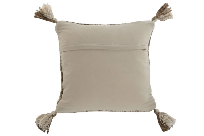 DKD Home Decor Cojín de Algodón y Yute Hecho a Mano, Pack de 2, Beige y Crema