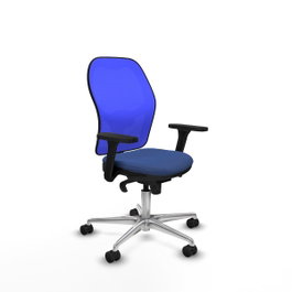 PIQUERAS Y CRESPO Silla de oficina Jorquera con mecanismo sincro y brazos 3D, Azul