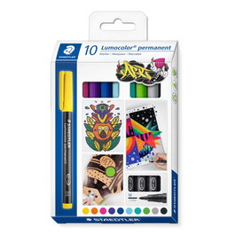STAEDTLER Lumocolor 317 Caja de 10 Rotuladores Permanentes Surtidos