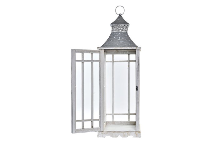 Farola Oriental DKD Home Decor Natural Plateado 24 x 70 x 24 cm Set de 2