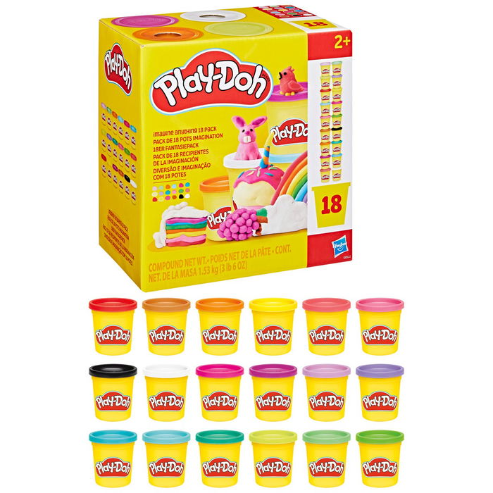 Play-Doh G0522 Pack de 18 Botes de Plastilina para Niños +2 Años