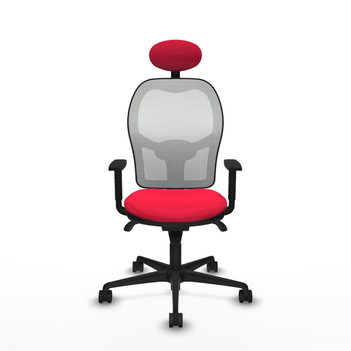 PIQUERAS Y CRESPO Silla de oficina Jorquera Roja con Malla Blanca