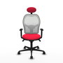 PIQUERAS Y CRESPO Silla de oficina Jorquera Roja con Malla Blanca