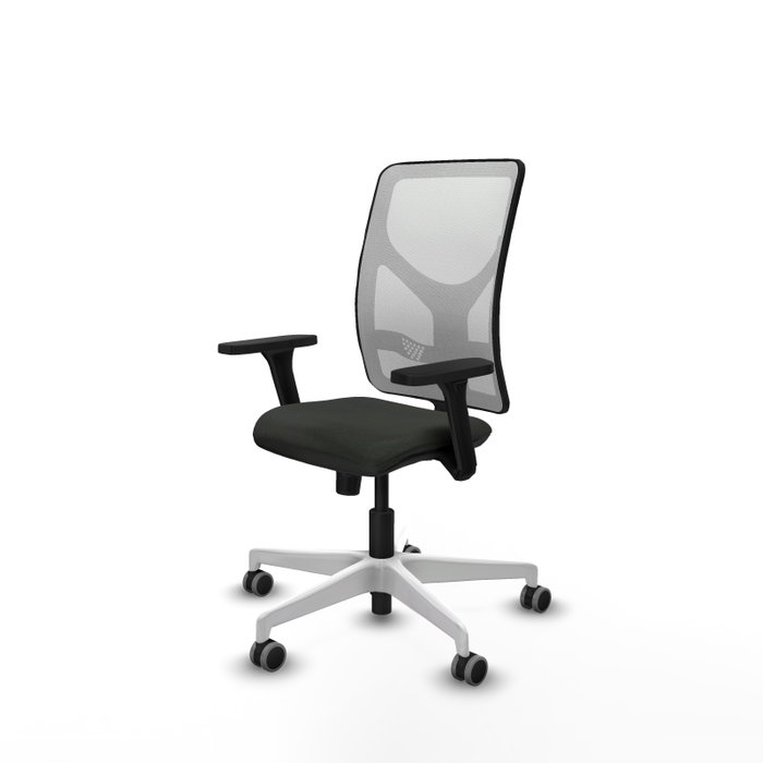 PIQUERAS Y CRESPO Silla de oficina Motilla con mecanismo Sincro, Negro y Blanco