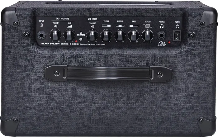 Eko G-BS35 Amplificador Combo para Guitarra Eléctrica, 35W, Altavoz 12", 2 Canales (Clean/Drive), Reverb, Negro